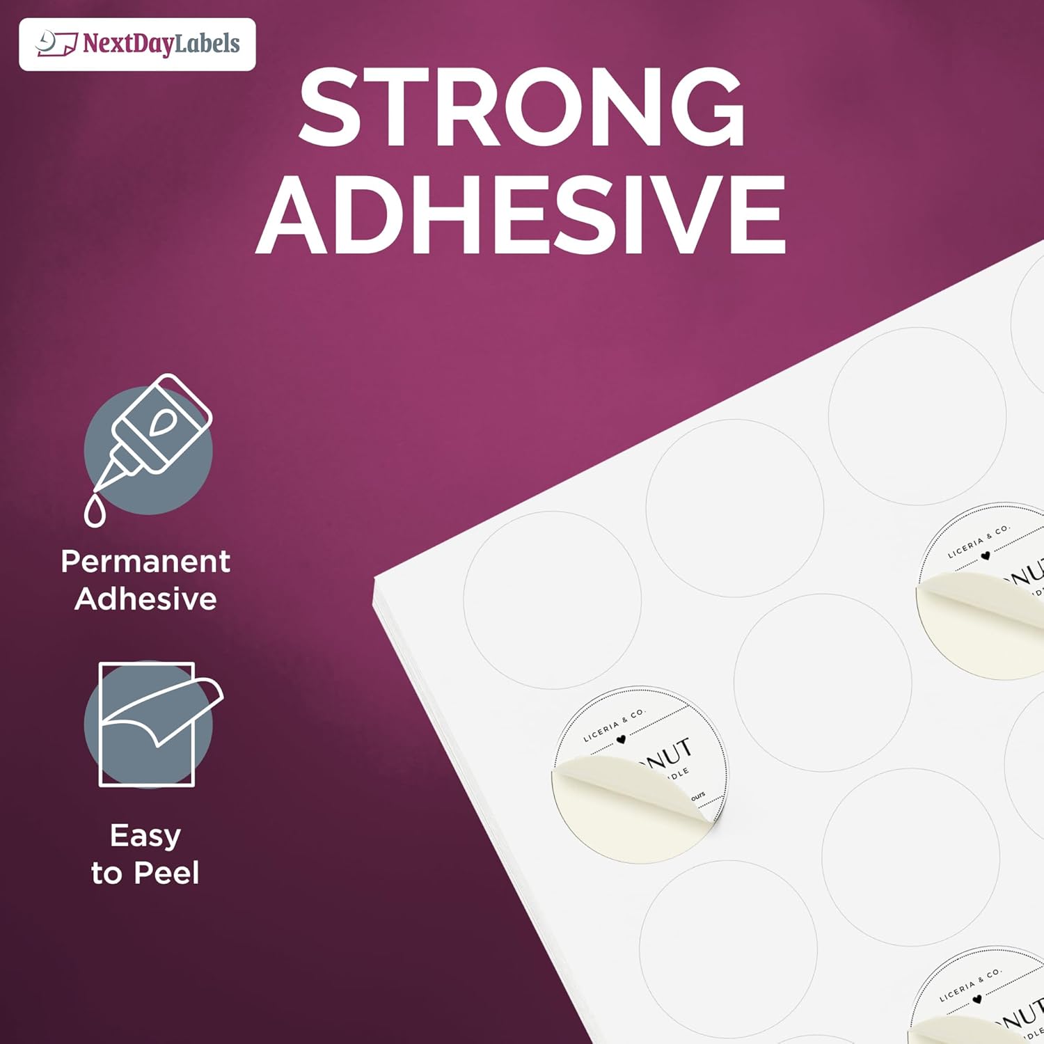 8-1/2" x 11" White Laser Labels, 24 Labels per Sheet, 1.66" Round