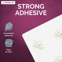 8-1/2" x 11" White Laser Labels, 24 Labels per Sheet, 1.66" Round