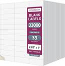 8-1/2" x 11" White Laser Labels, 33 Labels per Sheet, 2.8" x 1"