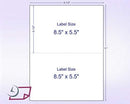 8-1/2" x 11" Fluorescent Red Labels, 2 Labels per Sheet, 8-1/2" x 5-1/2"