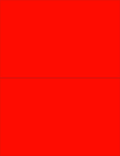 8-1/2" x 11" Fluorescent Red Labels, 2 Labels per Sheet, 8-1/2" x 5-1/2"
