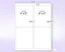 8-1/2" x 11" Fluorescent Red Labels, 4 Labels per Sheet, 4" x 5"