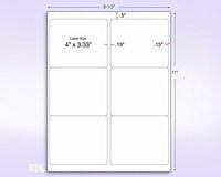8-1/2" x 11" Fluorescent Yellow Labels, 6 Labels per Sheet, 4" x 3-1/3"