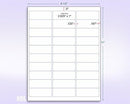 8-1/2" x 11" Fluorescent Red Labels, 30 Labels per Sheet, 1" x 2-5/8"