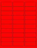 8-1/2" x 11" Fluorescent Red Labels, 30 Labels per Sheet, 1" x 2-5/8"