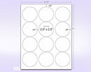 8-1/2" x 11" Fluorescent Red Labels, 12 Labels per Sheet, 2.5" Round