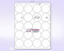 8-1/2" x 11" Fluorescent Pink Labels, 20 Labels per Sheet, 2" Round