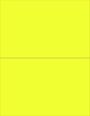 8-1/2" x 11" Fluorescent Yellow Labels, 2 Labels per Sheet, 8-1/2" x 5-1/2"