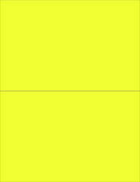 8-1/2" x 11" Fluorescent Yellow Labels, 2 Labels per Sheet, 8-1/2" x 5-1/2"