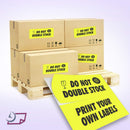 8-1/2" x 11" Fluorescent Yellow Labels, 2 Labels per Sheet, 4-1/4" x 11"