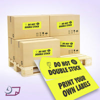 8-1/2" x 11" Fluorescent Yellow Labels, 2 Labels per Sheet, 4-1/4" x 11"