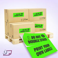 8-1/2" x 11" Fluorescent Green Labels, 2 Labels per Sheet, 4-1/4" x 11"