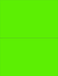 8-1/2" x 11" Fluorescent Green Labels, 2 Labels per Sheet, 8-1/2" x 5-1/2"