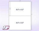 8-1/2" x 11" Fluorescent Orange Labels, 2 Labels per Sheet, 8-1/2" x 5-1/2"