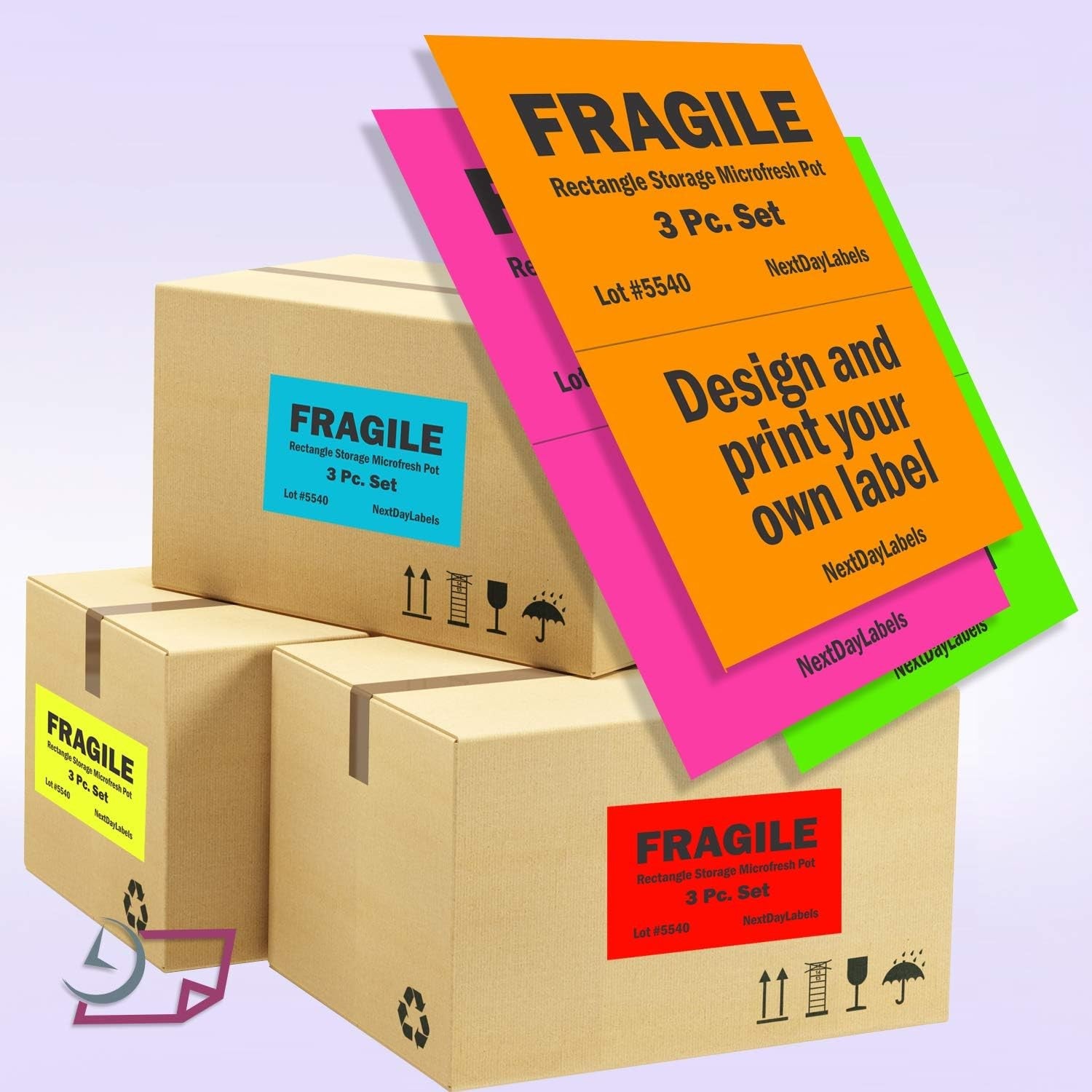 8-1/2" x 11" Fluorescent Pink Labels, 2 Labels per Sheet, 8-1/2" x 5-1/2"