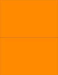 8-1/2" x 11" Fluorescent Orange Labels, 2 Labels per Sheet, 8-1/2" x 5-1/2"