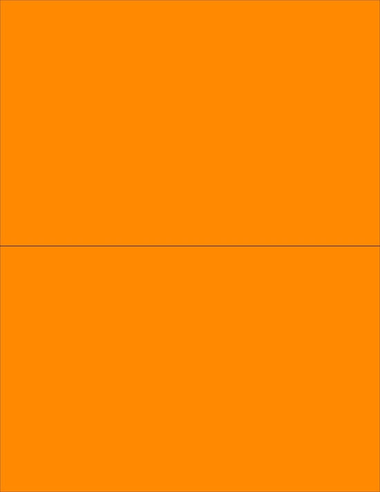 8-1/2" x 11" Fluorescent Orange Labels, 2 Labels per Sheet, 8-1/2" x 5-1/2"