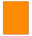 8-1/2" x 11" Fluorescent Orange Labels, 2 Labels per Sheet, 4-1/4" x 11"