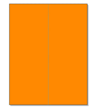 8-1/2" x 11" Fluorescent Orange Labels, 2 Labels per Sheet, 4-1/4" x 11"