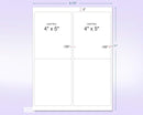 8-1/2" x 11" Fluorescent Blue Labels, 4 Labels per Sheet, 4" x 5"