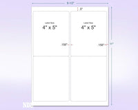 8-1/2" x 11" Fluorescent Blue Labels, 4 Labels per Sheet, 4" x 5"