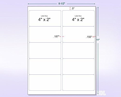 8-1/2" x 11" Fluorescent Orange Labels, 10 Labels per Sheet, 4" x 2"