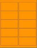 8-1/2" x 11" Fluorescent Orange Labels, 10 Labels per Sheet, 4" x 2"