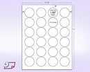 8-1/2" x 11" Fluorescent Pink Labels, 24 Labels per Sheet, 1.66" Round