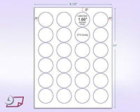 8-1/2" x 11" Fluorescent Pink Labels, 24 Labels per Sheet, 1.66" Round