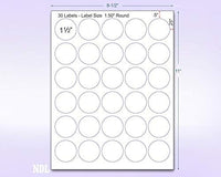 8-1/2" x 11" Fluorescent Pink Labels, 30 Labels per Sheet, 1.5" Round