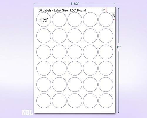 8-1/2" x 11" Fluorescent Pink Labels, 30 Labels per Sheet, 1.5" Round
