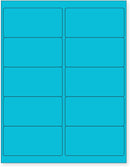 8-1/2" x 11" Fluorescent Blue Labels, 10 Labels per Sheet, 4" x 2"