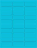 8-1/2" x 11" Fluorescent Blue Labels, 30 Labels per Sheet, 1" x 2-5/8"