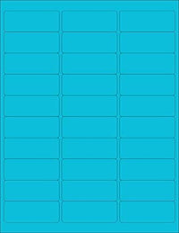 8-1/2" x 11" Fluorescent Blue Labels, 30 Labels per Sheet, 1" x 2-5/8"