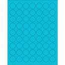 8-1/2" x 11" Fluorescent Blue Labels, 63 Labels per Sheet, 1" Round