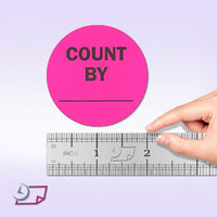 2" Inventory Stickers, 500 Permanent Pink “Count By” Labels, 3" Core
