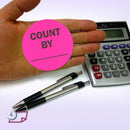 2" Inventory Stickers, 500 Permanent Pink “Count By” Labels, 3" Core