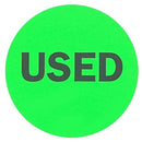 2" Inventory Stickers, 500 Permanent Green “Used” Labels, 3" Core