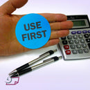 2" Inventory Stickers, 500 Permanent Blue “Use First” Labels, 3" Core