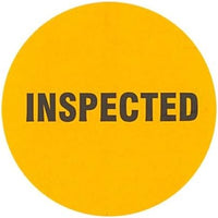 2" Inventory Stickers, 500 Permanent Orange “Inspected” Labels, 3" Core