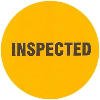 2" Inventory Stickers, 500 Permanent Orange “Inspected” Labels, 3" Core