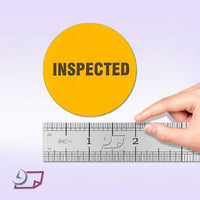 2" Inventory Stickers, 500 Permanent Orange “Inspected” Labels, 3" Core