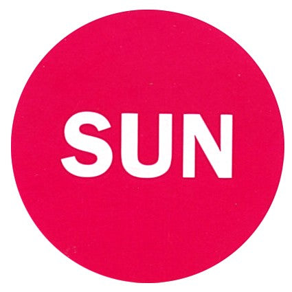 2" Inventory Stickers, 500 Permanent Pink “SUN” Labels, 3" Core