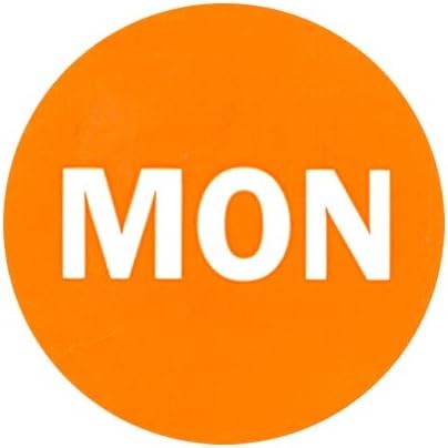 2" Inventory Stickers, 500 Permanent Orange “MON” Labels, 3" Core