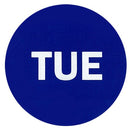 2" Inventory Stickers, 500 Permanent Blue “TUE” Labels, 3" Core