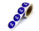 2" Inventory Stickers, 500 Permanent Blue “TUE” Labels, 3" Core