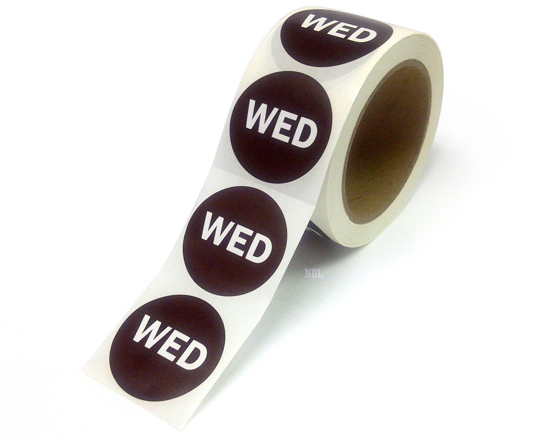 2" Inventory Stickers, 500 Permanent Brown “WED” Labels, 3" Core