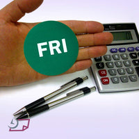2" Inventory Stickers, 500 Permanent Green “FRI” Labels, 3" Core
