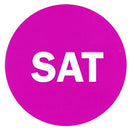 2" Inventory Stickers, 500 Permanent Purple “SAT” Labels, 3" Core