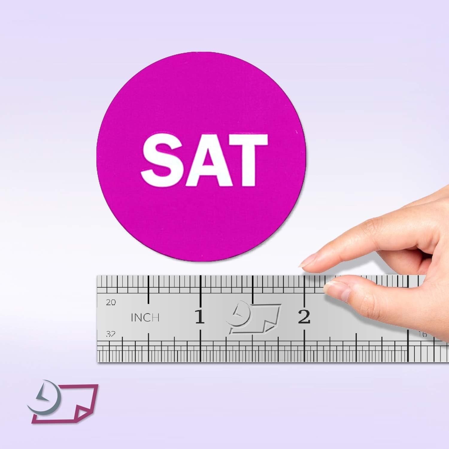 2" Inventory Stickers, 500 Permanent Purple “SAT” Labels, 3" Core